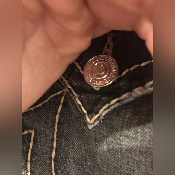 True religion jeans size 30 black with white stitching - Picture 6 of 10